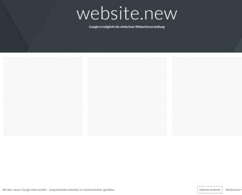 website.new - einfachste Bedienung - Google