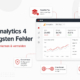 Google Analytics 4 mit typischen Tracking-Fehlern wie doppelten Tags, Consent-Problemen und falschen Conversions