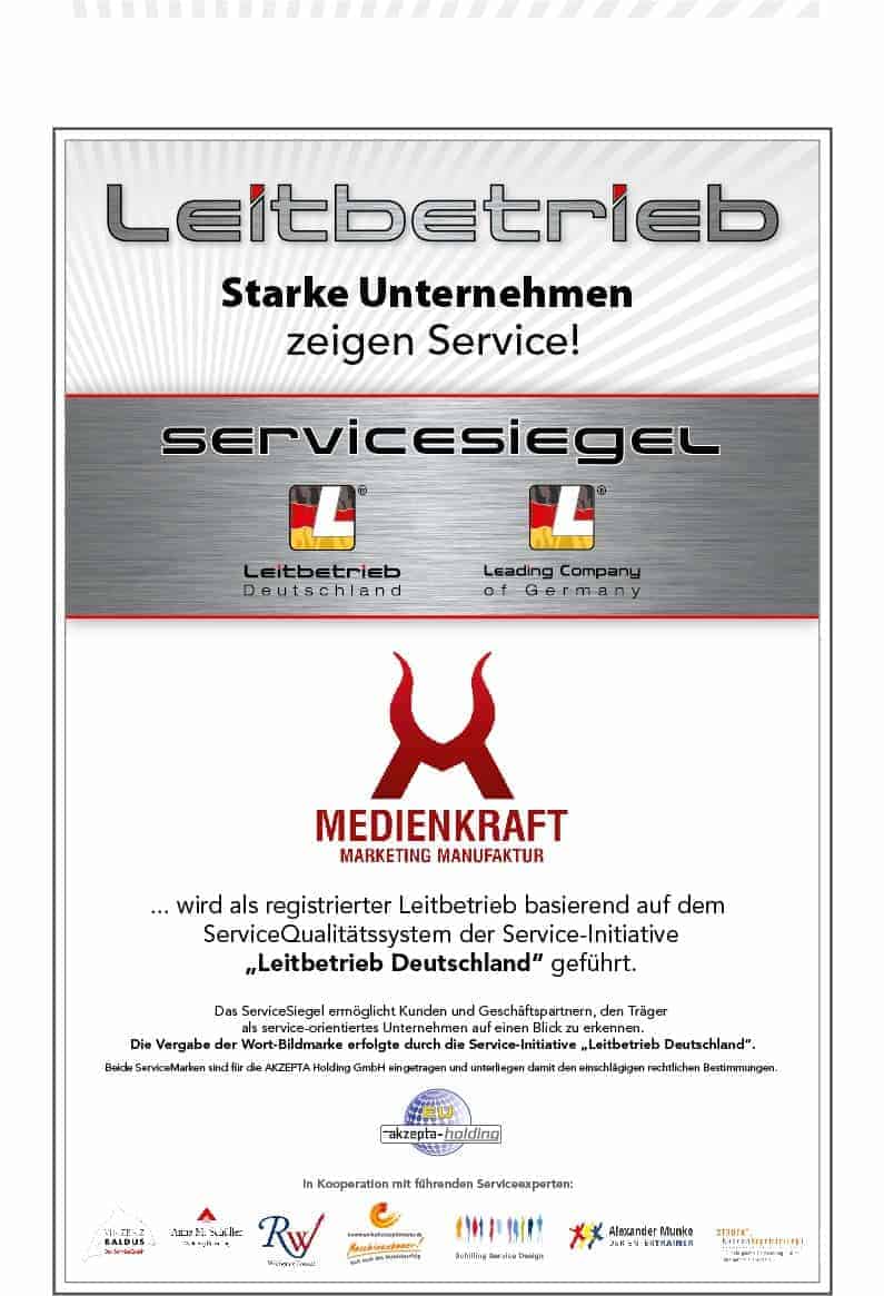 Zertifikat medienkraft - Leitbetriebe Deutschland