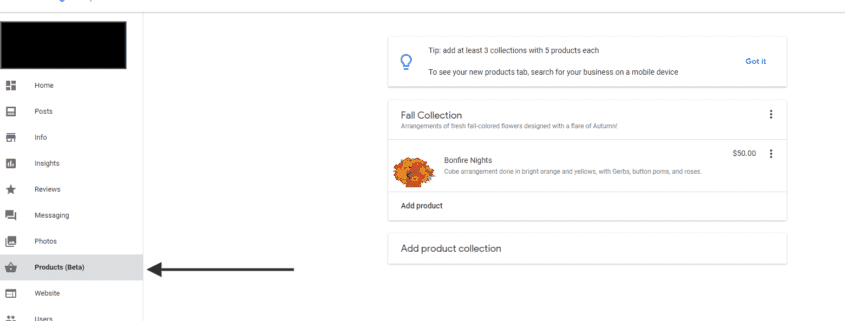 backend screenshot - Google Products (beta)