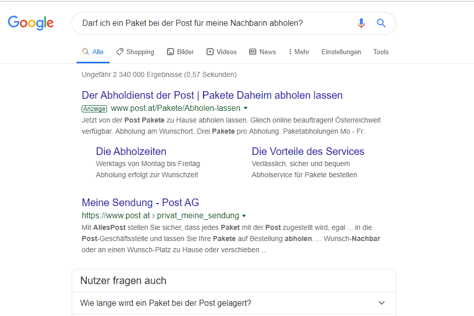 Google Update Bert - Suche vor dem Update