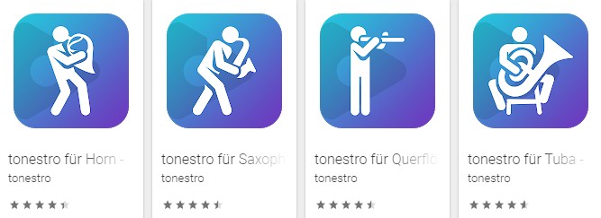 Beispiel-Icons der Blasmusik-App tonestro