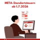 Grafik einer Person vor einem Bildschirm. Links oben ein Konzept eines Steuerberichtes. Text darüber "Meta Standortsteuern ab 1.7.2026". Medienkraftlogo im linken Eck